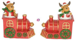 D&Design Mozdony szarvassal poly 8, 1x4, 2x8, 9cm piros, zöld 2 féle (DD66365)