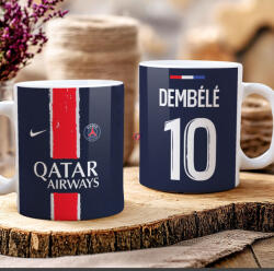 Deconline Crafts Prémium PSG Bögre személyre szabható, egyedi névvel 330ml "Home kit (DO69357-CERAMIC-MUG)