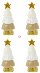 Decoration & Design 4 db-os Fenyőfa csillaggal 1, 8x1, 8x4, 6 cm S/4 (DD70472)