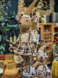 Decoration & Design Egér fiú, lány, teleszkópos lábbal textil 25x21x100 cm barna, bézs 2 féle (DD70307)