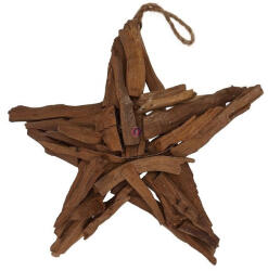 Decoration & Design Csillag akasztós fa 21x21x5 cm natúr (DD68969)