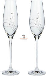D&D Kristály pohár swarovski dísszel pezsgő 210ml átlátszó 2 db-os Premium (8588006068641)
