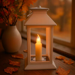 Entac Ledes Lámpás 17 cm LED világtással, elemes fehér (ALCL17-W)