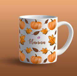 Deconline Crafts Őszi mintás bögre egyedi névvel, tökös (DO126122-custom)