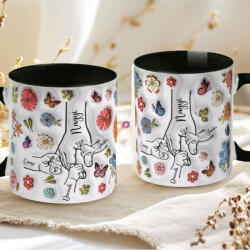 Deconline Crafts Anyák napi bögre "Anya, Nagyi, Max 5 gyerek" Személyre szabható, fekete, kerámia (DO133008-BLACK-MUG)