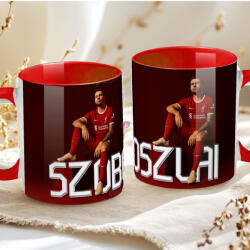 Deconline Crafts Prémium Szoboszlai Bögre személyre szabható, egyedi névvel 330ml Piros bögre "SZOBO 2025 (DO69359-RED-MUG)