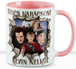 Deconline Crafts Karácsonyi bögre "Nincs karácsony Kevin nélkül" 330 ml kerámia Rózsaszín Full HD (DO129218-PINK-MUG)