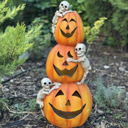 QX-IMP XXL LED-es Halloween Tök, csontvázzal 64 cm-es (139865)