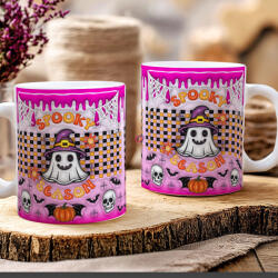 Deconline Crafts Őszi mintás bögre 3D pufi hatású "Spooky Season" kerámia (DO126128-MUG)