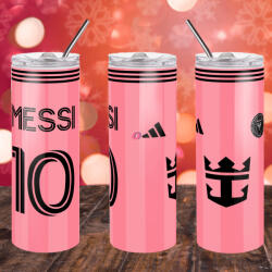 Deconline Crafts Inter Miami Duplafalú termosz egyedi névvel 600 ml "Messi (DO69358-TUMBLER-600)