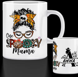 Deconline Crafts Személyre szabható Halloweeni bögre, Spooky Mama 300ml fehér (DO69330-CERAMIC-MUG)