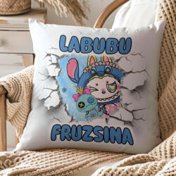 Deconline Crafts Egyedi neves "Labubu Rainbow" párnahuzat személyre szabható 40 cm (DO69364-PILLOW)