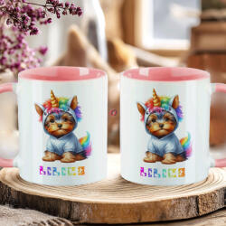 Deconline Crafts Egyedi neves Unikornis kutya bögre választható kutyafajtával személyre szabható rózsaszín (DO133030-PINK-MUG)