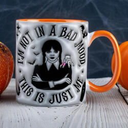 Deconline Crafts Halloweeni mintás bögre Wednesday Narancssárga (DO126148-ORANGE-MUG)