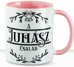 Deconline Crafts Egyedi neves karácsonyi bögre "Családneves" 330 ml kerámia Rózsaszín Full HD (DO129194-PINK-MUG)