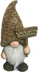 QX-Impex Kültéri manó figura welcome táblával - 44 cm (139112)