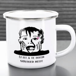Deconline Crafts Egyedi feliratos Fém bögre "Reszkessetek Betörők Kevin" 360 ml (DO129190-ALU-MUG)