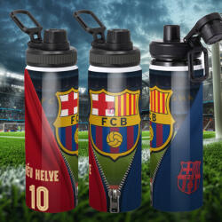 Deconline Crafts Prémium BARCELONA fém sportkulacs egyedi névvel és számmal 850 ml "ZIPPER (DO69360-BARCA-850)