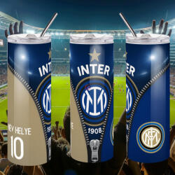 Deconline Crafts Inter Milan Duplafalú termosz egyedi névvel és számmal 600 ml "ZIPPER (DO69360-INTER-TUMBLER-600)