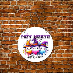 Deconline Crafts XL Halloweeni FaTábla Csokit vagy csalunk, személyre szabható, akasztható többféle méret (DO126184-WOOD-CIRCLE)