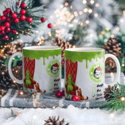 Deconline Crafts Grincses karácsonyi bögre "Merry Grinchmas" pufi hatású (DO129210-CERAMIC-MUG)