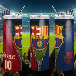 Deconline Crafts BARCELONA Duplafalú termosz egyedi névvel és számmal 600 ml "ZIPPER (DO69360-BARCA-TUMBLER-600)