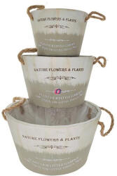 Decoration & Design Kaspó füllel, feliratos 21x12 cm 3db/szett (DD69460)