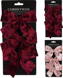 Koopman Prémium Karácsonyi plüss Masni púder/vörös3 db-os szett választható szín (AWR412030)