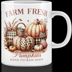 Deconline Crafts Halloweeni bögre, "Farm fresh Pumpkins" 300ml fehér (DO126163-CERAMIC-MUG)