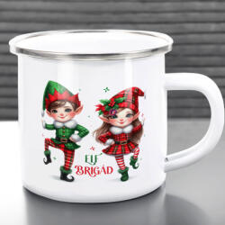 Deconline Crafts Karácsonyi bögre "Elf Brigád" 360 ml zománcozott fém Full HD (DO129193-ALU-MUG)