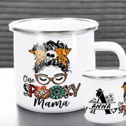Deconline Crafts Személyre szabható Halloweeni FÉM bögre, Spooky Mama 360ml (DO69330-ALU-MUG)