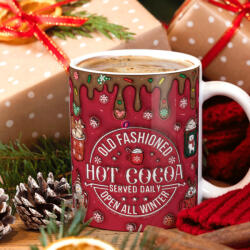 Deconline Crafts Karácsonyi bögre "Retro Hot Colcoa Pufi hatású (DO129174-CERAMIC-MUG)