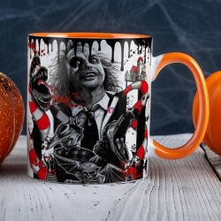 Deconline Crafts Őszi mintás bögre Beetlejuice piros Narancssárga (DO126146-ORANGE-MUG)