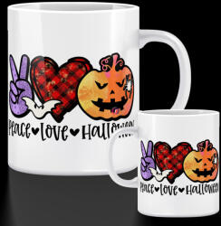 Deconline Crafts Őszi mintás bögre "Love, piece, Halloween" 330 ml (DO126173-CERAMIC-MUG)