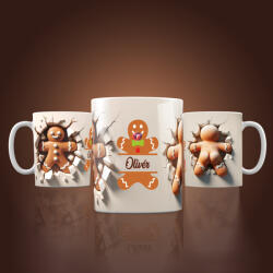 Deconline Crafts Személyre szabható Karácsonyi bögre 3D mézi, egyedi névvel Fiús (DO129130-F)