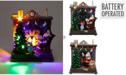 Koopman Prémium Karácsonyi dioráma mikulás kandallóval LED világítással 20cm 2 féle (AJG000010)