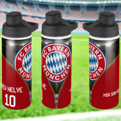 Deconline Crafts Bayern München fém kulacs egyedi névvel és számmal 750 ml "ZIPPER (DO69360-BAYERN-BOTTLE-750)