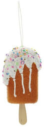 Decoration & Design Mézeskalács jégkrém akasztós polyfoam 16x7x3, 5 cm barna, fehér (DD70021)