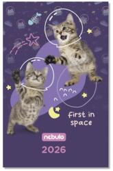 Nebulo Zsebnaptár NEBULO A/6 heti papírborítós Astro Cats 2026 (TZSN-A6-26-D2) - robbitairodaszer