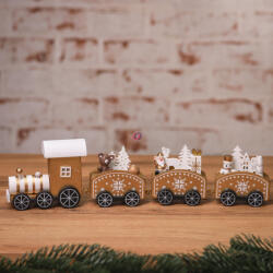 Koopman Prémium karácsonyi vonat szett fa 31 cm arany, fehér 100% fenntartható (GR9002250)