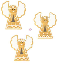 Decoration & Design 3 db-os Mézeskalács angyal szívvel, hangszerrel, öntapadós 5, 1x0, 8x5, 9 cm (DD70493)