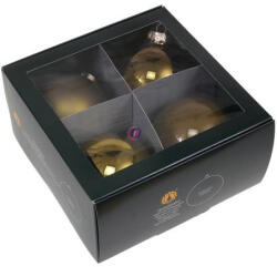 Decoration & Design Karácsonyfagömb (üveg) - 4 darabos, arany, 10 cm (504415)