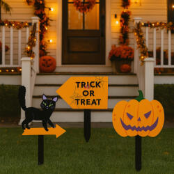 Deconline Hounted House Halloween leszúrható kerti tábla dekoráció - 3 féle design (975137)
