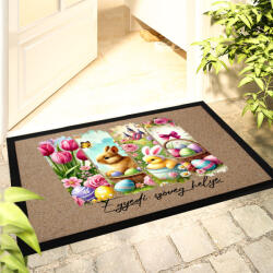 Deconline Crafts Egyedi feliratos húsvéti Lábtörlő 60x40 cm "Retro Húsvét" színes HD (DO133003-Doormat-60x40)