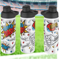 Deconline Crafts Prémium Apák napi fém kulacs egyedi névvel 750 ml "Super Dad (DO133013-BOTTLE-750)