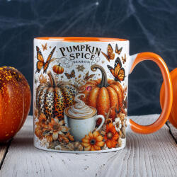 Deconline Crafts Halloween mintás bögre "Pumpkin Spice Season" Narancssárga (DO126175-ORANGE-MUG)