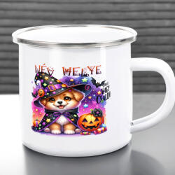 Deconline Crafts Egyedi Halloweeni fém retro bögre, Cuki kutyusos, személyre szabható 360ml (DO126186-ALU-MUG)