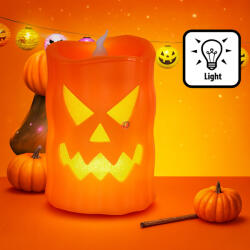 Koopman LED Halloween Gyertya - Tökfej Mintával, 6×6×9 cm (348900910)