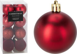 Koopman Premium collection dísz műanyag piros 5cm 16 db-os karácsonyfa gömb szett (CAN310050)