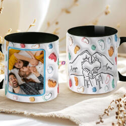 Deconline Crafts Anyák napi bögre "My Family" Személyre szabható, fekete, kerámia (DO133007-BLACK-MUG)